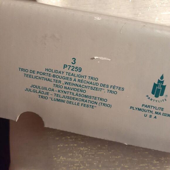 PartyLite P7259 Holiday Tealight Candle Holders Christmas Tree Star 2 Pair *Read - Picture 5 of 5